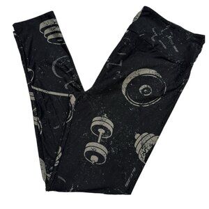 NEW LuLaRoe Gym Weights Lifting Leggings Black Gray Comfort Comfy NWT